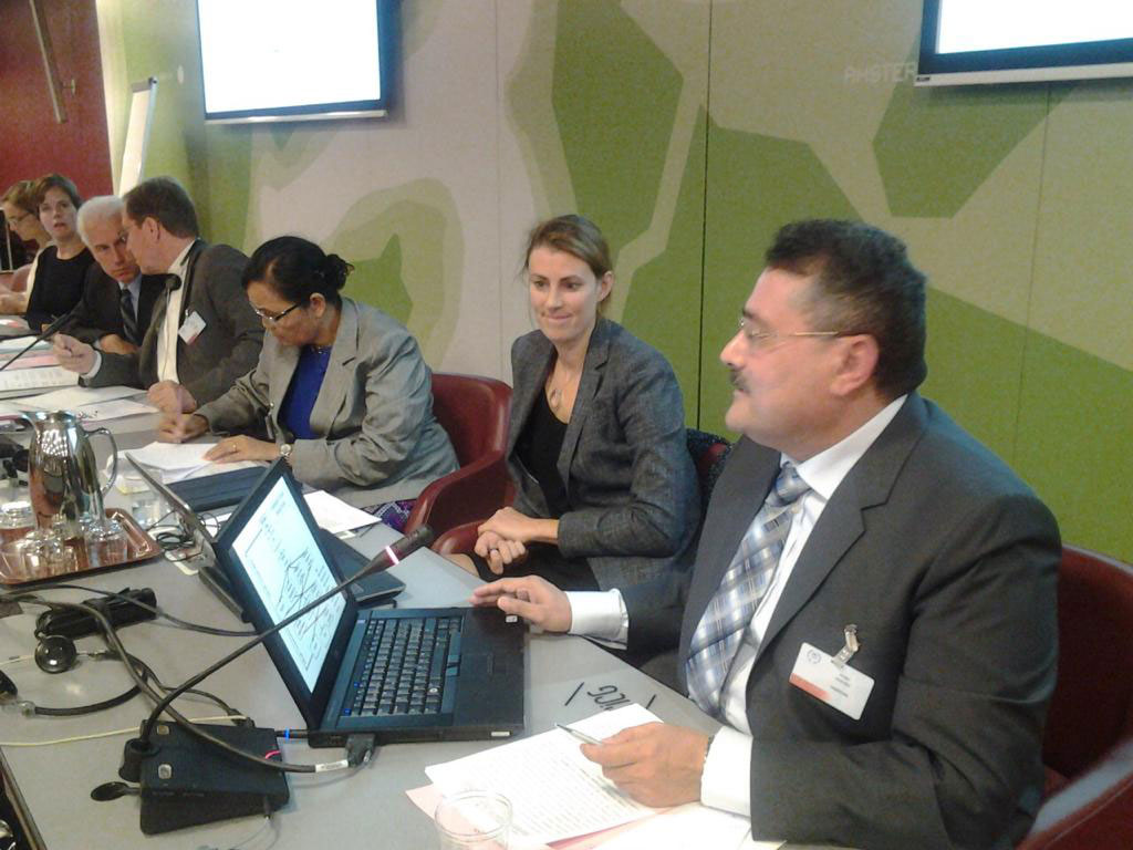 President LSC giving presentation to intl' audience